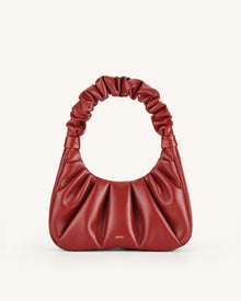 Gabbi Ruched Hobo Handbag - Chili