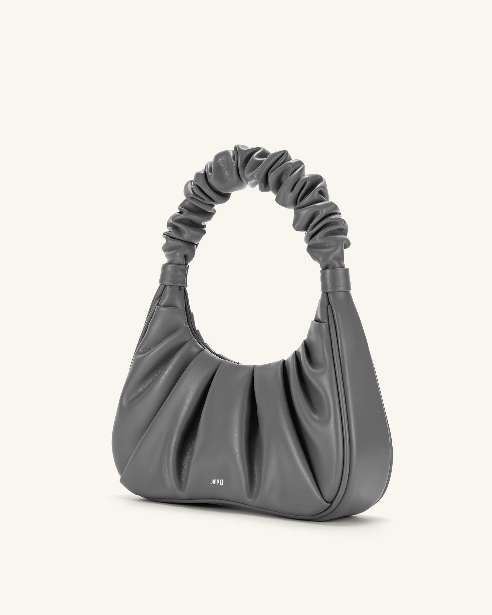 Gabbi Ruched Hobo Handbag - Gray