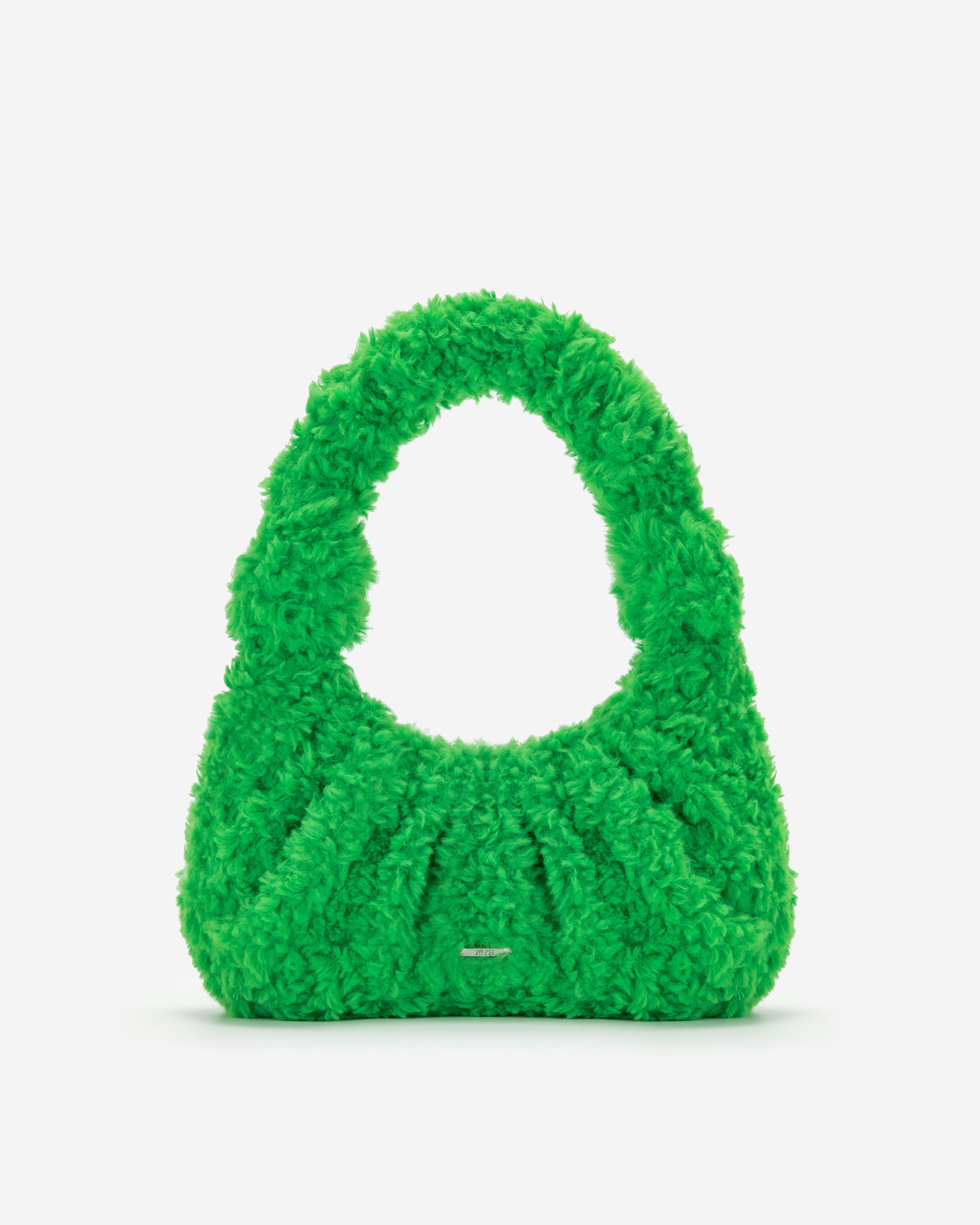 Gabbi Faux Fur Hobo Handbag - Grass Green
