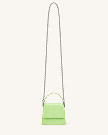 Fae Mini Top Handle Bag - Lime Green Lizard