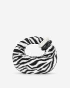 Abacus Zebra Print Faux Fur Top Handle Bag - Black & White