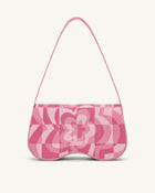 Becci Knitted Shoulder Bag - Pale Pink & Pink & Hot Pink