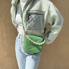 Kate Faux Pearl Bag - Grass Green