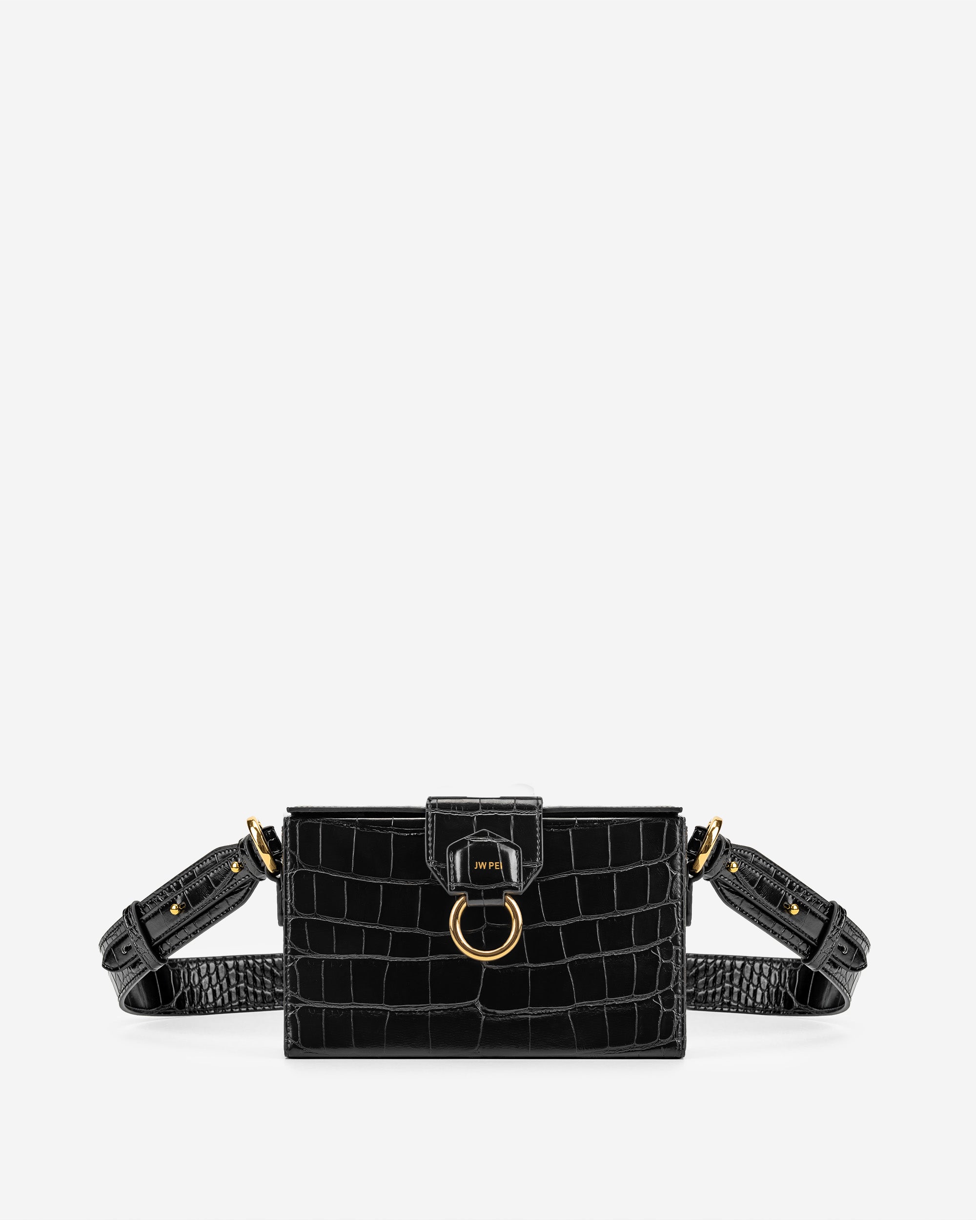 Grace Box Bag - Black Croc