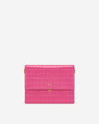 Mini Flap Bag - Rose Red Croc